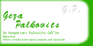 geza palkovits business card